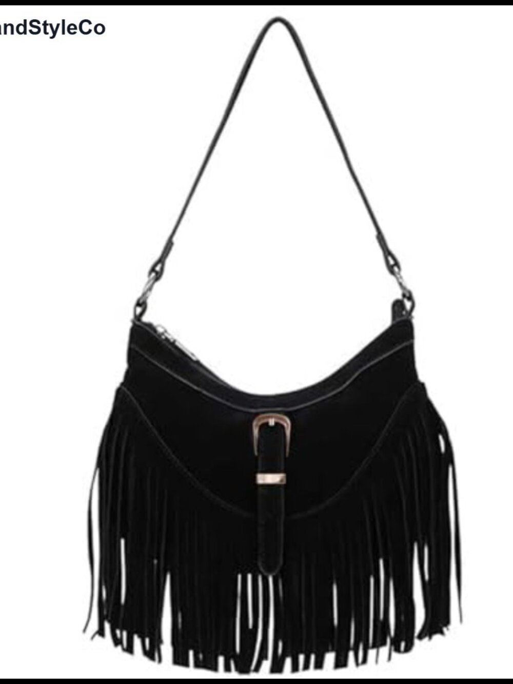 Vegan Leather Fringe Crossbody Bag Wrist Strap Mini Shoulder Purse